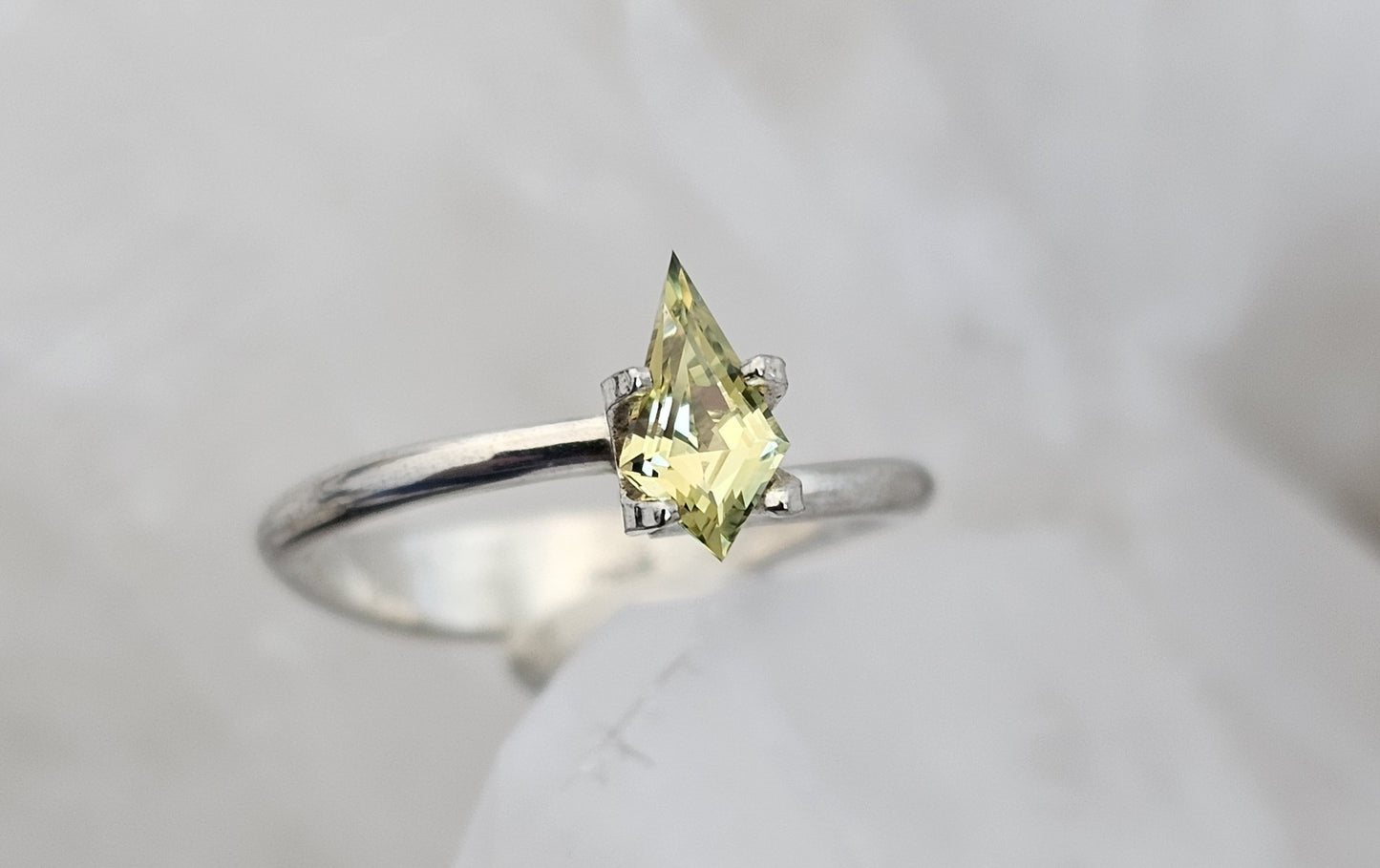 0.58 ct Custom kite cut - Beautiful Mid yellow natural Australian sapphire