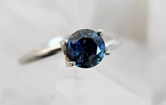 1.04 ct Round brilliant - Blue parti-colour natural Australian sapphire