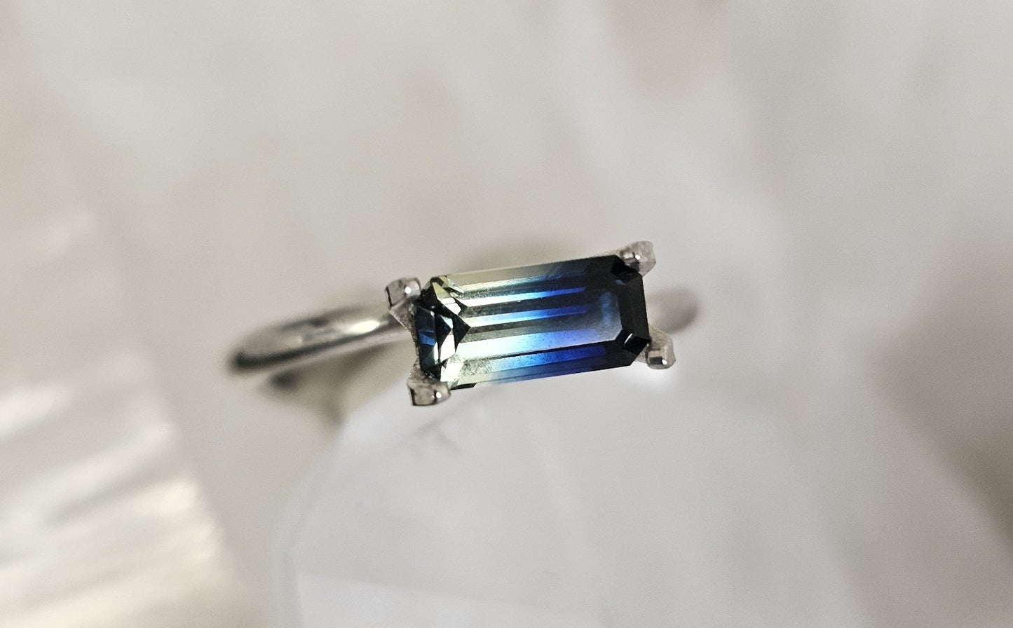 VAULT Collection 1.05 ct Emerald cut - Blue + yellow colour split natural Australian sapphire