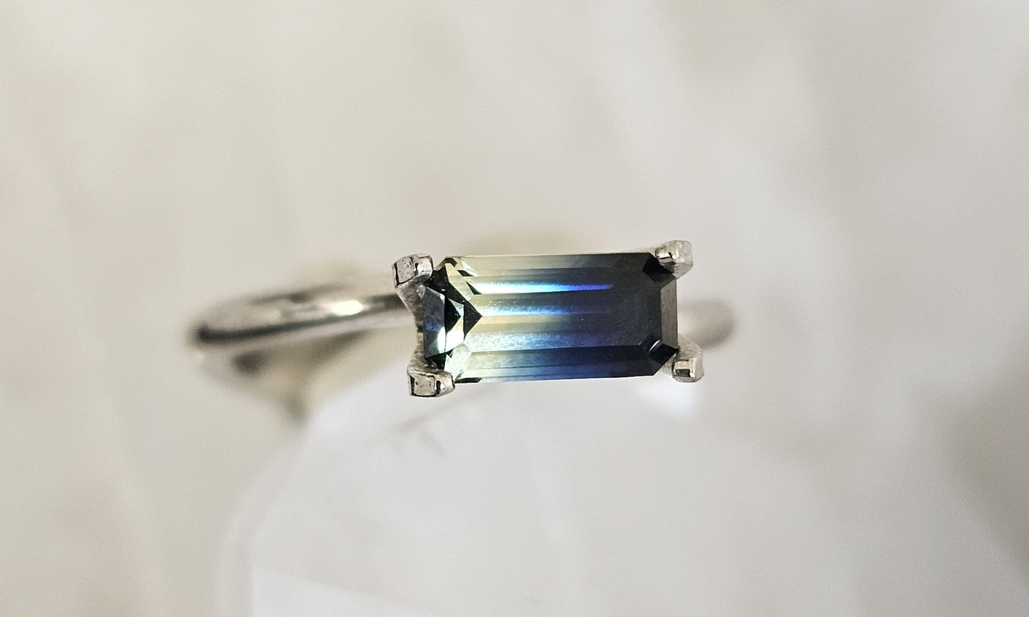 VAULT Collection 1.05 ct Emerald cut - Blue + yellow colour split natural Australian sapphire